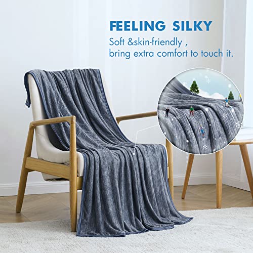MIULEE Kühldecke Sommerdecke 150x200cm Erwachsene und Kinder 2 in 1 Selbstkühlende Decken mit Arc-Chill Q-MAX0.4 Kühlfasern Wohndecke Sofadecke Grau