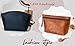 LUXE-RANGE Personalized Leather Makeup Bag for Women, Genuine Leather Eclipse Cosmetic Bag, Travel Organizer Large Pouch with Zipper for Women