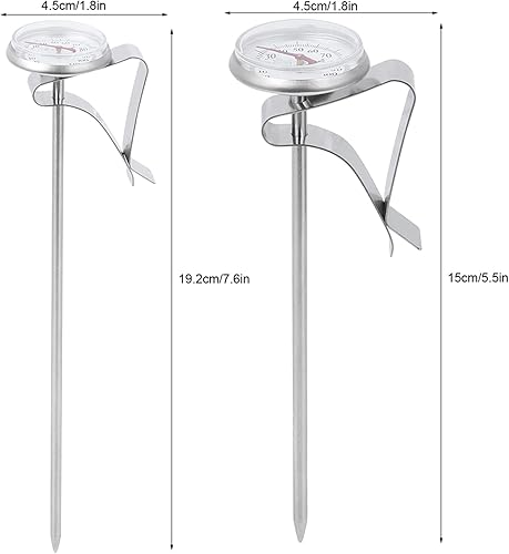 Miniatura 8 de Termómetro de aceite para freír con clip, termómetro de caramelo para hacer dulces, termómetro de cocina de acero inoxidable para líquidos,