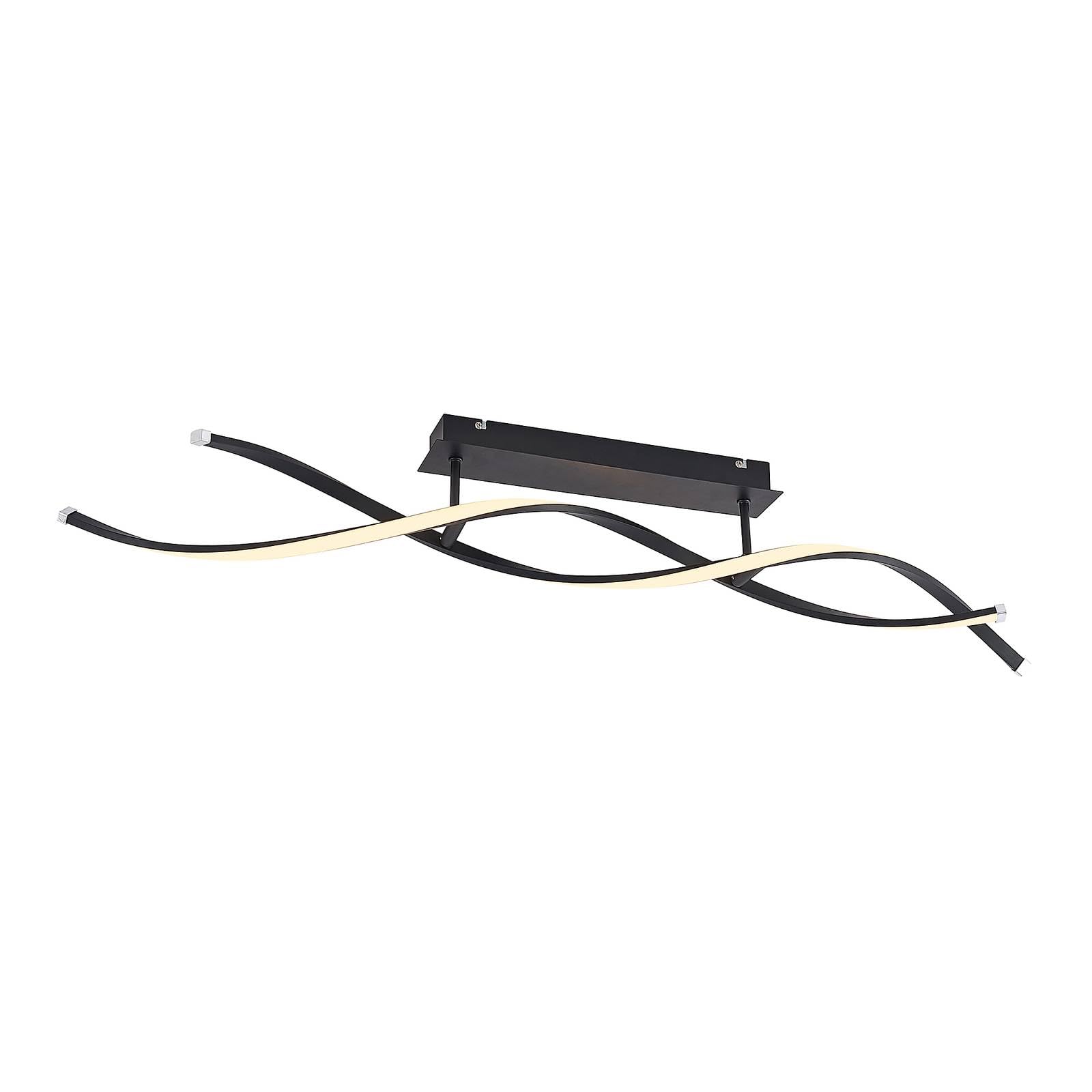Lindby Matt Black Welina Led Ceiling Light