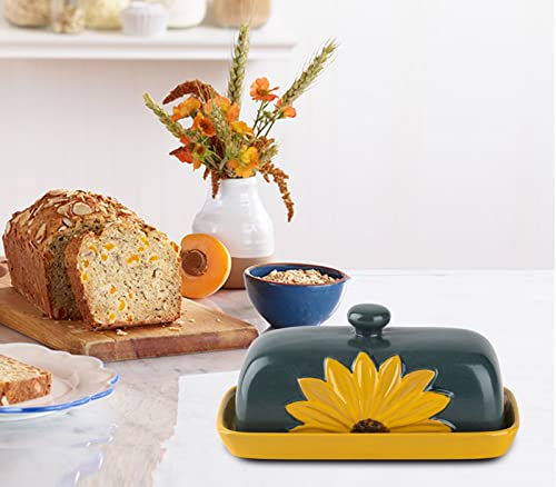 Save 50% on Ceramic Sunflower Butter Dish with Lid