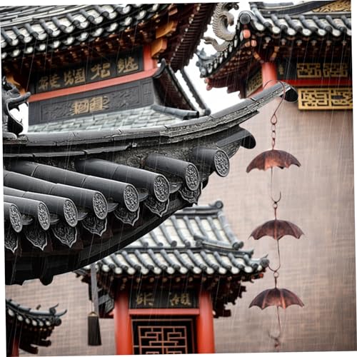 Buiten hangende regenkettingen, 39 Inch Long Rain Catcher Chain, Outdoor Rain Catcher Metal Chain, 8 Umbrella Cups Rain Chains for Outside Downspout Decorations - Afbeelding 5