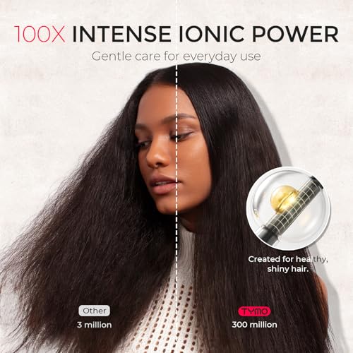 Image of TYMO Diffuser Hair Dryer Blow Dryer - 300 Million Ionic Hairdryer with Diffuser & Comb Attachment for Curly Hair, Professional Blowdryer for Women, Cool Air Button, Small Travel Lightweight, Gold