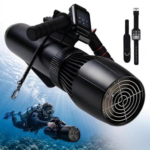 moupeaktain 500w Unterwasser Scooter, Lightweight 8.8 Lbs Water Scooter, with Watch Remote Control, 9 Speed Settings, 3-8 Km/H, 180min Battery Life, for Water Sports, Snorkeling, 30m Depth