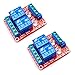 HiLetgo 2pcs DC 12V 2 Channel Relay Module with Isolated Optocoupler High and Low Level H/L Level Trigger Module Triggered by DC 12V