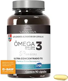 Ômega 3 da Noruega Ultra Concentrado Certificado IFOS (90 cápsulas) TG