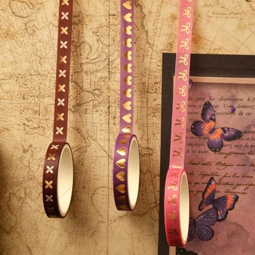 Image of HASTHIP 36 Rolls Washi Tape Set with Gold Foil, Vintage Floral Celestial Geometric Decorative Masking Tape for Scrapbooking Journaling Planner DIY Crafts, 0.7cm x 6.6ft Each