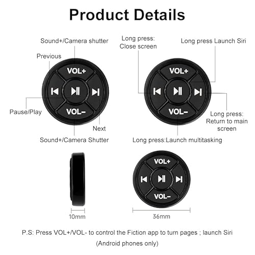 Universal Smart Wireless Car Steering Wheel Control Remote Button Support Bluetooth Control Suitable For Android Iphone Wince Connected To Gps Navigation Multimedia Control Radio Dvd Music With Light #TOP4