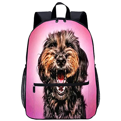 Sac à dos grand format imprimé 3D chien avec bretelles confortables