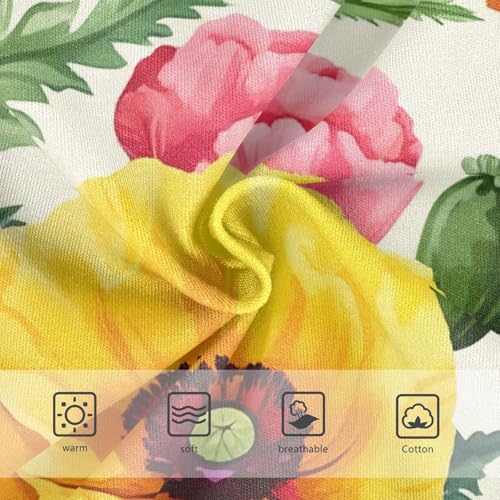 Colorful Poppy Flowers Beige Little Girl Panties Toddler Underwear Custom Cotton Fancy Briefs Undies Kids 2t3