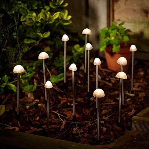 SolarCentre® Elan Outsdoor Lot de 12 lampes solaires en forme de champignon