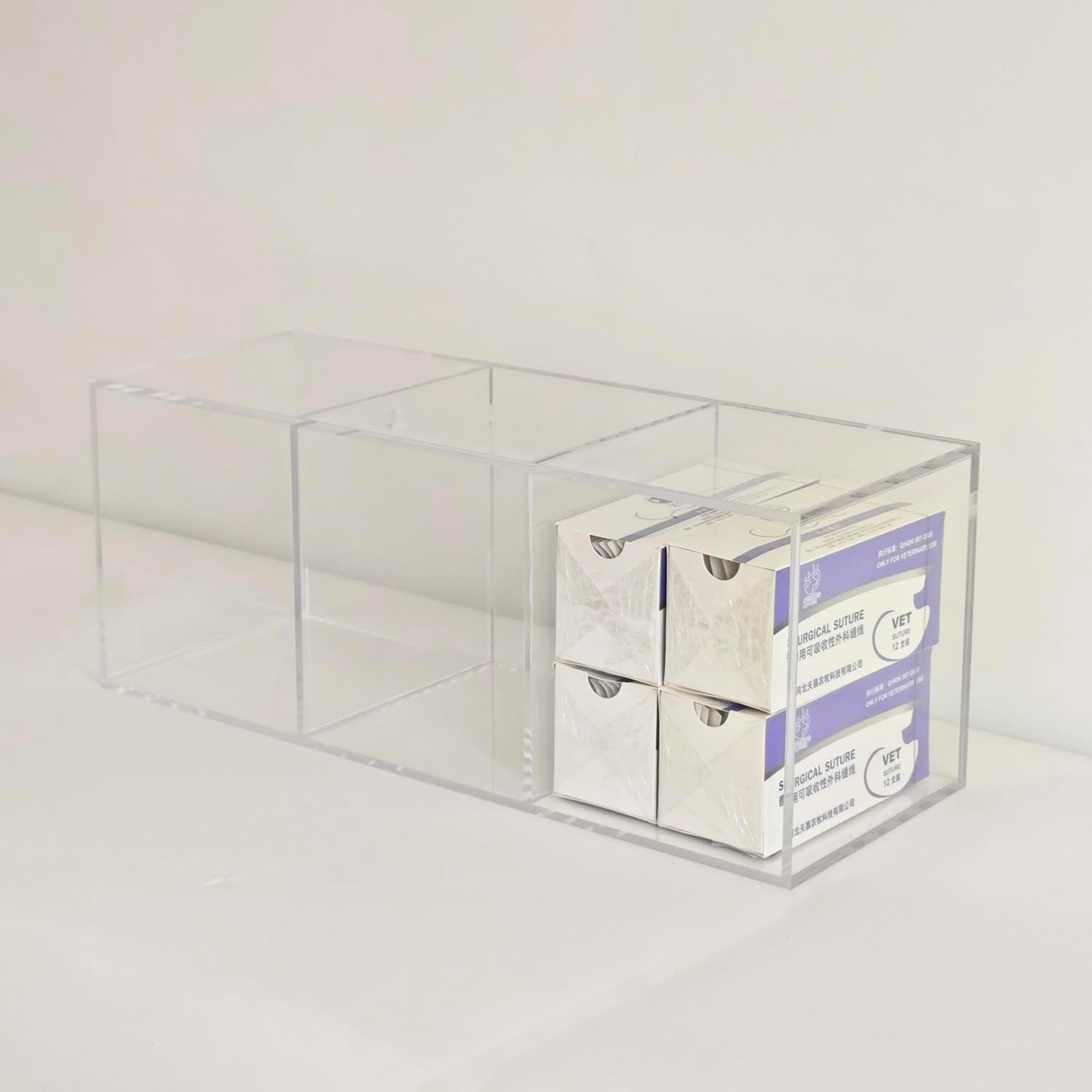CiaoHER Clear Acrylic Medical Suture Rack, Surgical Thread Organizer (Double Layers, 6 Slots)