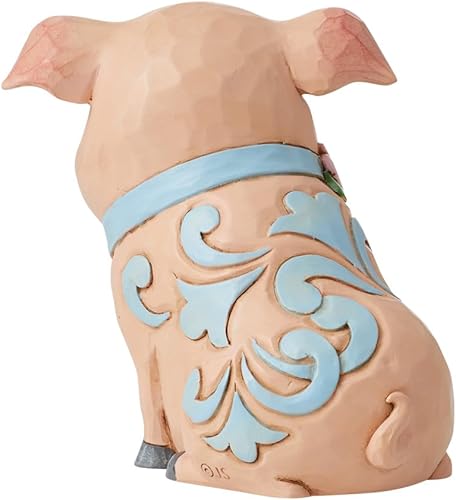 Miniatura 3 de Enesco Jim Shore Heartwood Creek - Figura de cerdo en miniatura, resina de piedra, pintada a mano, coleccionable, decoración del hogar, 3.5 pulgadas