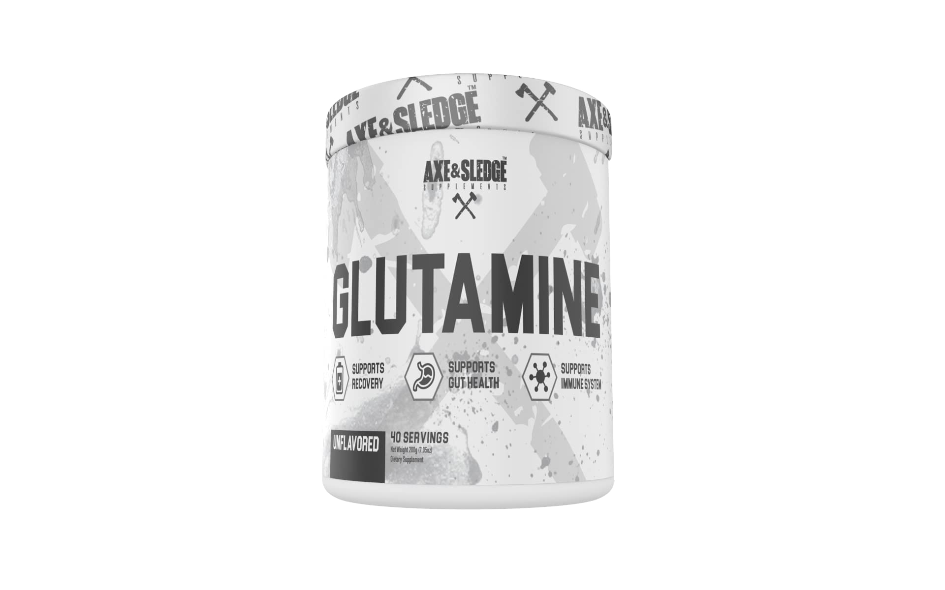 Axe & Sledge Supplements Glutamine Basics Powder, Supports Recovery, Gut Health, and Immune System, Unflavored, Contains N...