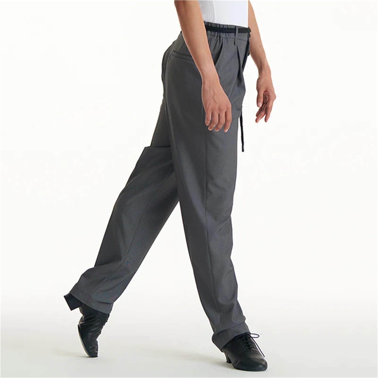 Pantalones de Baile Latino for Hombre, Pantalones Rectos con cordón, Vestido chachachá, Rumba y Tango, Ropa actuación for para Hombre, Salsa, Jazz, Danza