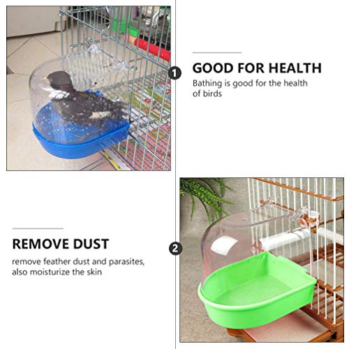 Image of GANAZONO Bird Bathtub Hanging Bath Box for Small Pet Birds Parakeets Lovebirds Cage Accessory Bird Bath Deep Bowl for Health and Cooling