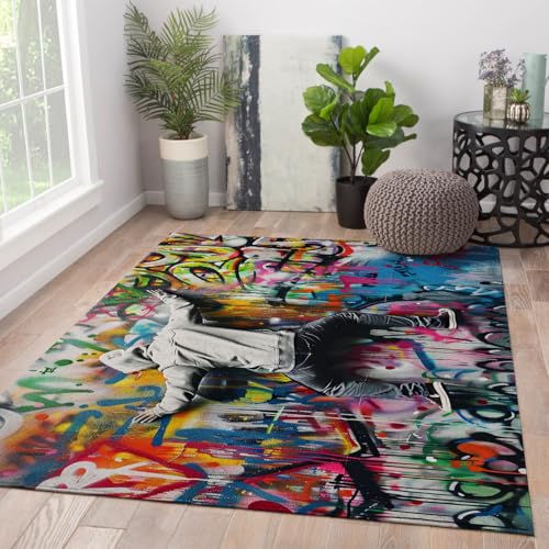 Tapis de sol style graffiti 60x120cm lavable pour sol de cuisine - 4