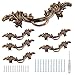 Biaungdo 6 Pcs Vintage Cabinet Pulls Handles, Shabby Chic Drawer Handles European Style Dresser Pulls Vintage Antique Furniture Handles for Dresser Drawer(2-1/2 Inch Hole Center, Bronze)