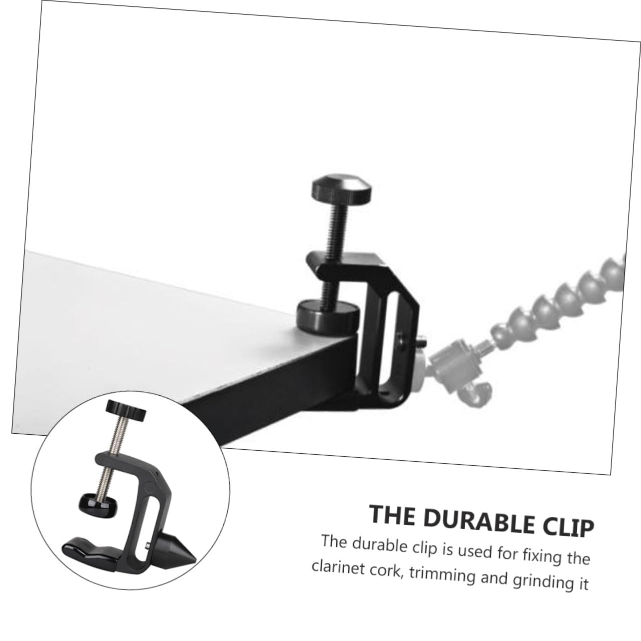 Soporte Práctico para Clarinete Abrazadera Multifuncional de Abs y Metal, Soporte Cónico para Corcho de Clarinete, Adecuado para Fotografía y Mantenimiento