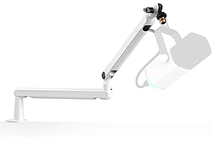 FIFINE White Gaming Microphone Arm: Streamline Audio Capture