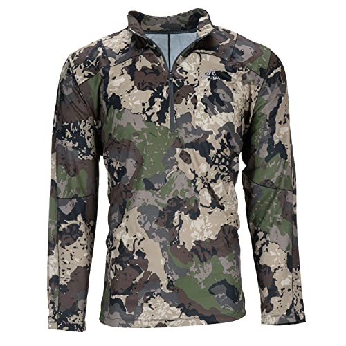 Pnuma Outdoors Renegade 1/4 Zip Pullover, Caza Camo, Breathable, Odor Control, 100% Polyester, Loose Fit (RG-QZ-CZ)