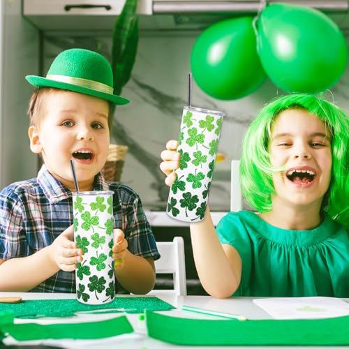 Gobelet Saint-Patrick en acier inoxydable isotherme de qualité supérieure vert trèfle