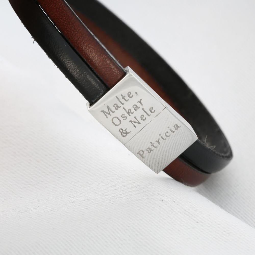 Herren Armband mit Gravur Namensarmband Leder Herrenarmband Lederarmband Spruch Armband mit Gravur Männer Herrenschmuck Gravur Männerschmuck schwarz braun dickes Leder | HANDMADE IN GERMANY