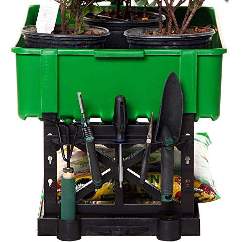 Mighty Max Cart - Adjustable Length Utility Wagon - Includes Tub & Interchangeable Accessories - Compact Easy Storage Pull Cart - All Terrain Wheels (Multi-Purpose Green on Yellow)
