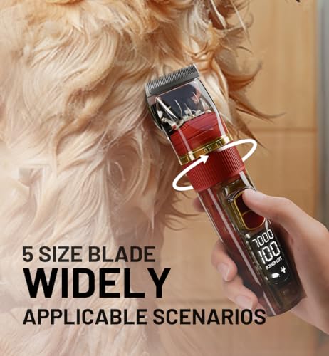 Newzela NEWZELA01 Dog Clippers For Grooming, Low Noise Dog Clippers, Dog Grooming Clippers With 3-Speed, Ipx7 Waterproof Dog Shaver thumb #2