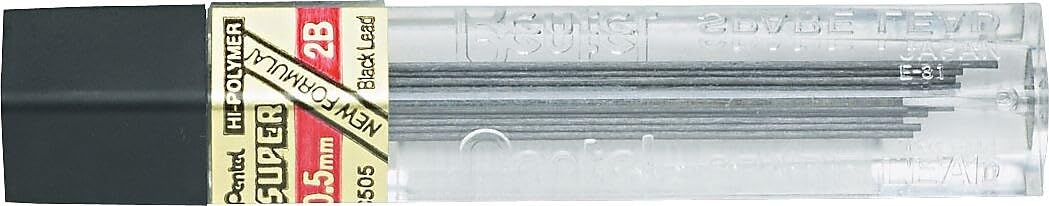Pentel Refill Lead Extra-strong Hi-polymer in Tube of 12 x 2B 0.5mm Ref C505-2B [12 Tubes]