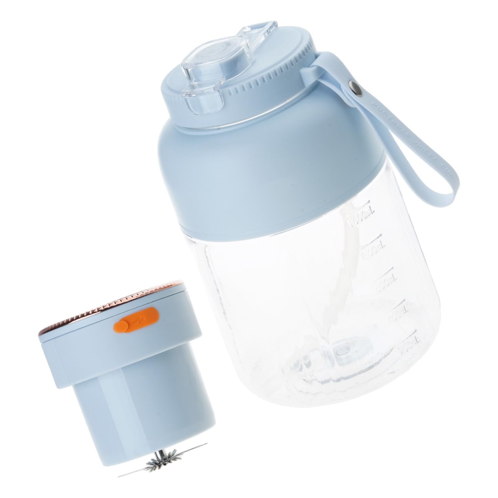 Hredwep Powerful 80W Countertop Mixer 1400ML Capacity for Blending Chopping and Preparing in White Blue Double Lid Combiner