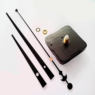 (#03) Quartz Clock Movement Kit for Replacement, 1/2" Threaded Motor and Long Black 6" Hands (1/2" Thread Shaft Motor)