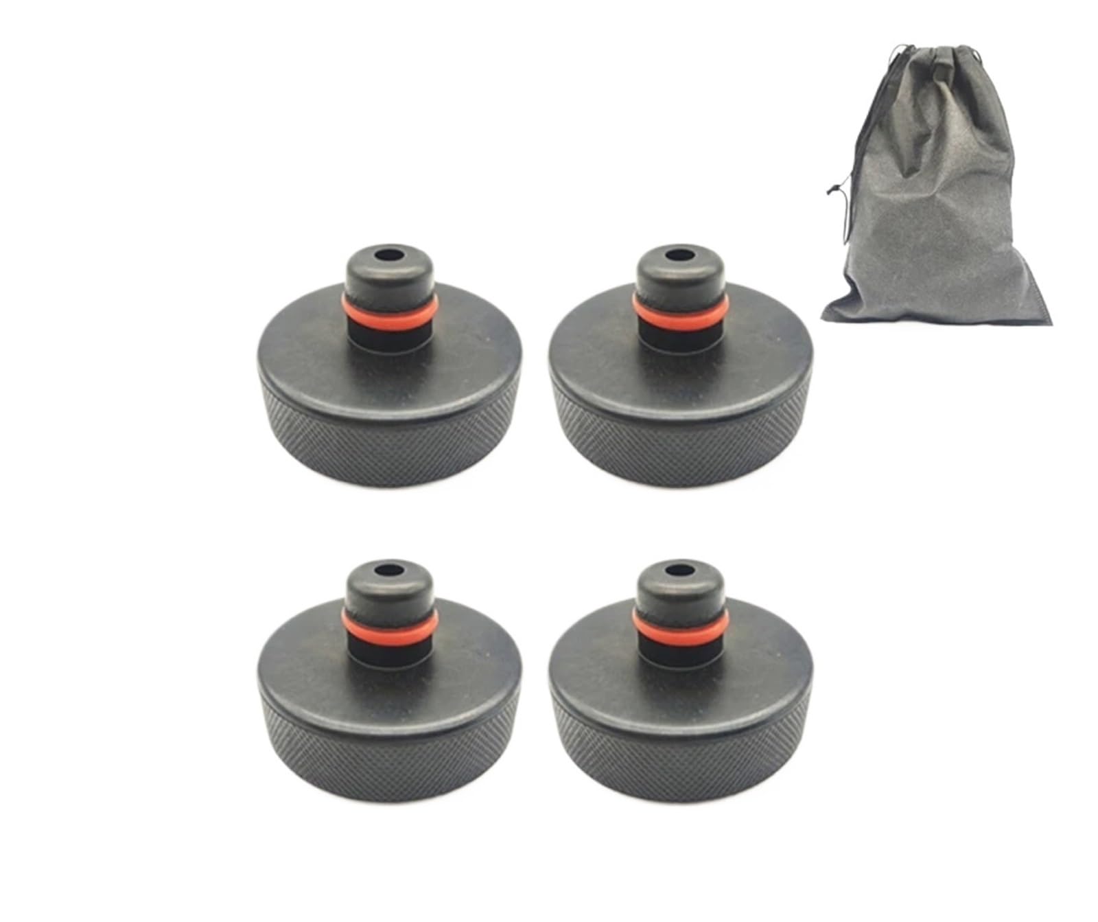 sollevatore auto Telaio per attrezzi adattatore per martinetto di sollevamento in gomma da 4 pezzi con custodia per accessori cavalletti auto(4 PCS)