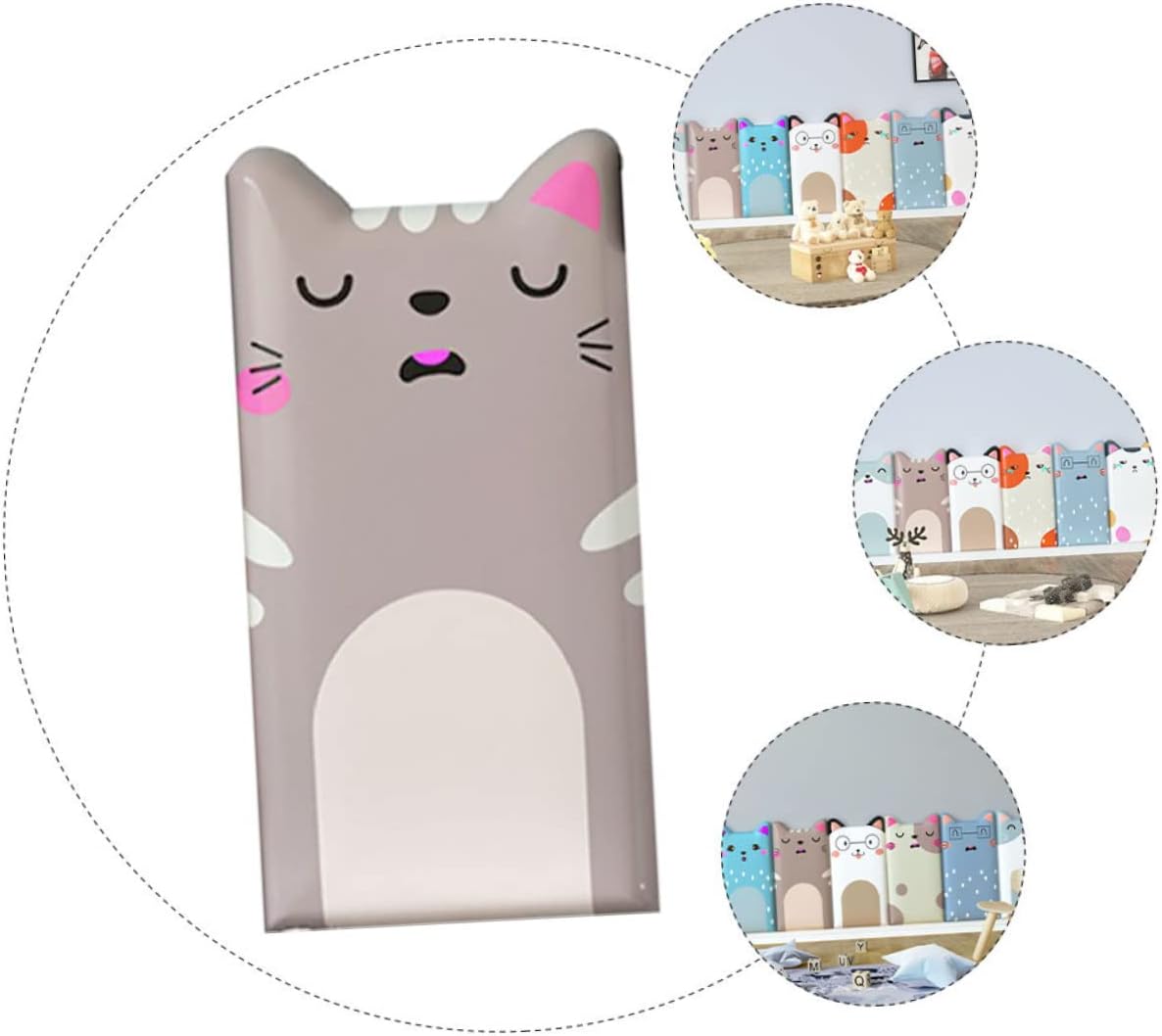 DOITOOL 3pcs Animal Themed Wall Cushion Pad Soft Anti-Collision Wall Sticker for Boy Girl Room Self-Adhesive Cartoon Design for and Easy Installation