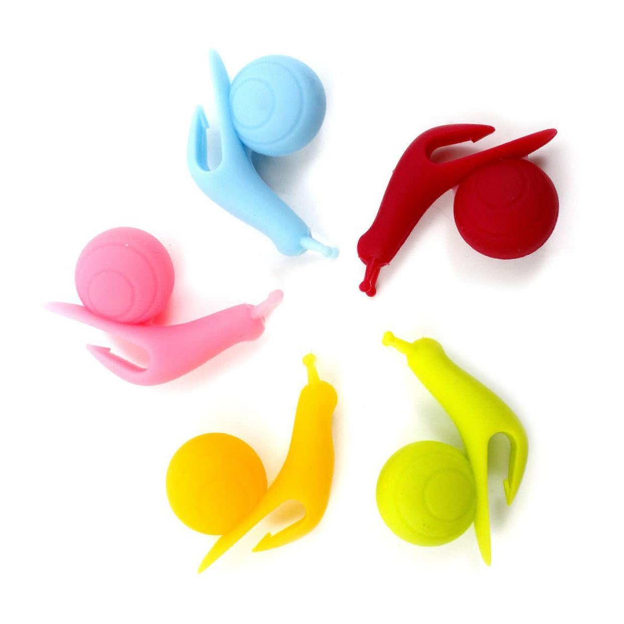 Homoyoyo Silicone Tea Bag Holder for Cup Snail Shape 5 Varieties Easy to Clean Present Random Color