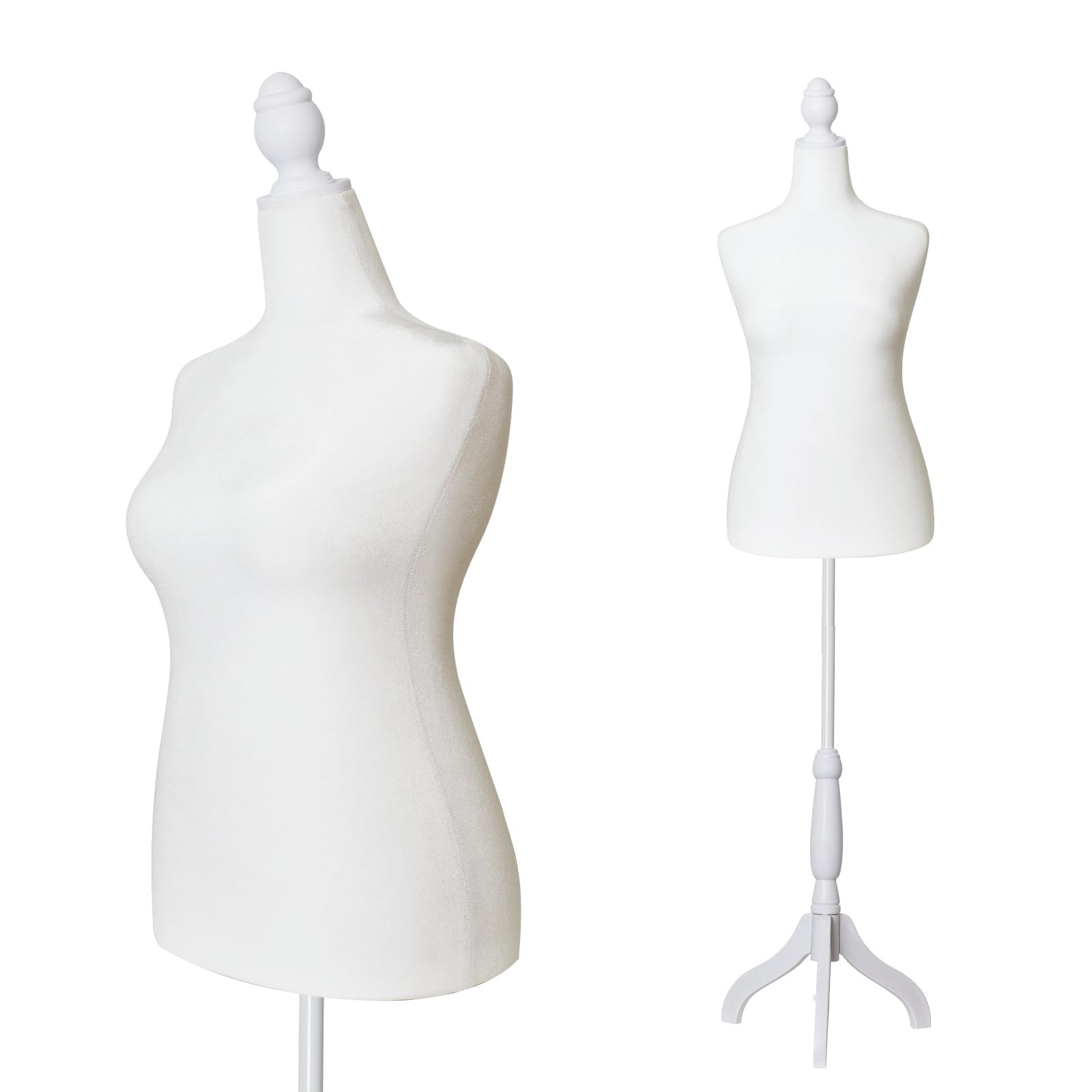 Height Adjustable Plus Size 10-12 Female Mannequin Torso with Tripod Stand (Beige)