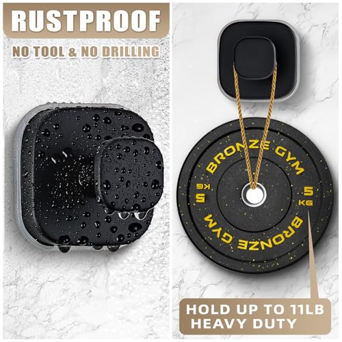 Image of Suction Cup Hooks for Shower - Resuable Bathroom Hooks for Towels, Robes & Loofah - No-Drill Mounting on Kitchen,Walls,Metal,Glass,Mirrors,Tile & Smooth Non-Porous Surfaces (4, Matte Black)