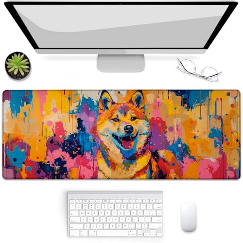 Tapis de souris XXL Shiba Inu pour protéger votre bureau à la maison