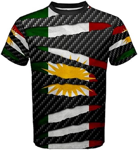 WorldX Kurdistan Beast Ripped Pattern Kurds Kurdish Flag T-Shirt
