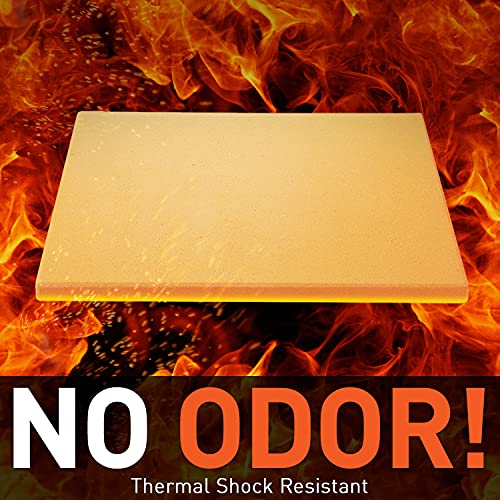 Arcedo Pizza Stone For Oven And Grill, 12 Inch Square Bbq Baking Stone For Bread, Heavy Duty Small Cordierite Pizza Grilling Stone, Thermal Shock Resistant, Includes Durable Metal Scraper #TOP2