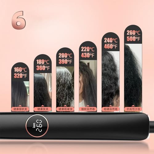 Plancha y Rizador de Pelo 2 en 1 Cerámica Negro Rosa miniatura 3
