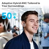 EarFun Air Pro 4+ słuchawki Bluetooth z redukcją szumów, hybrydowy system sterowników, Hi-Res Audio, aptX Lossless, LDAC, 6 Mik. AI połączeń, akumulator 54 godziny, multipoint, rozpoznawanie noszenia