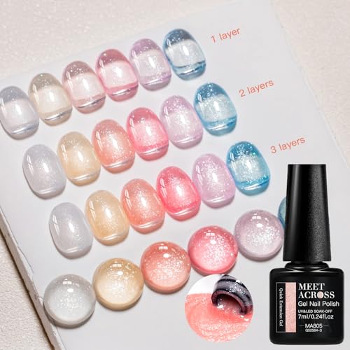 Set 6p Poly Gel uñas nude rosa púrpura azul celeste miniatura 5