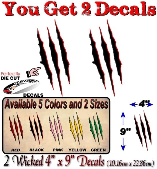 Miniatura 2 de 2 Calcomanías de Vinilo con Marcas de Garras Desgarradas Dinosaurio Jurásico Monstruo Arañazos Efecto Metal Desgarrado para Vehículos y Parques