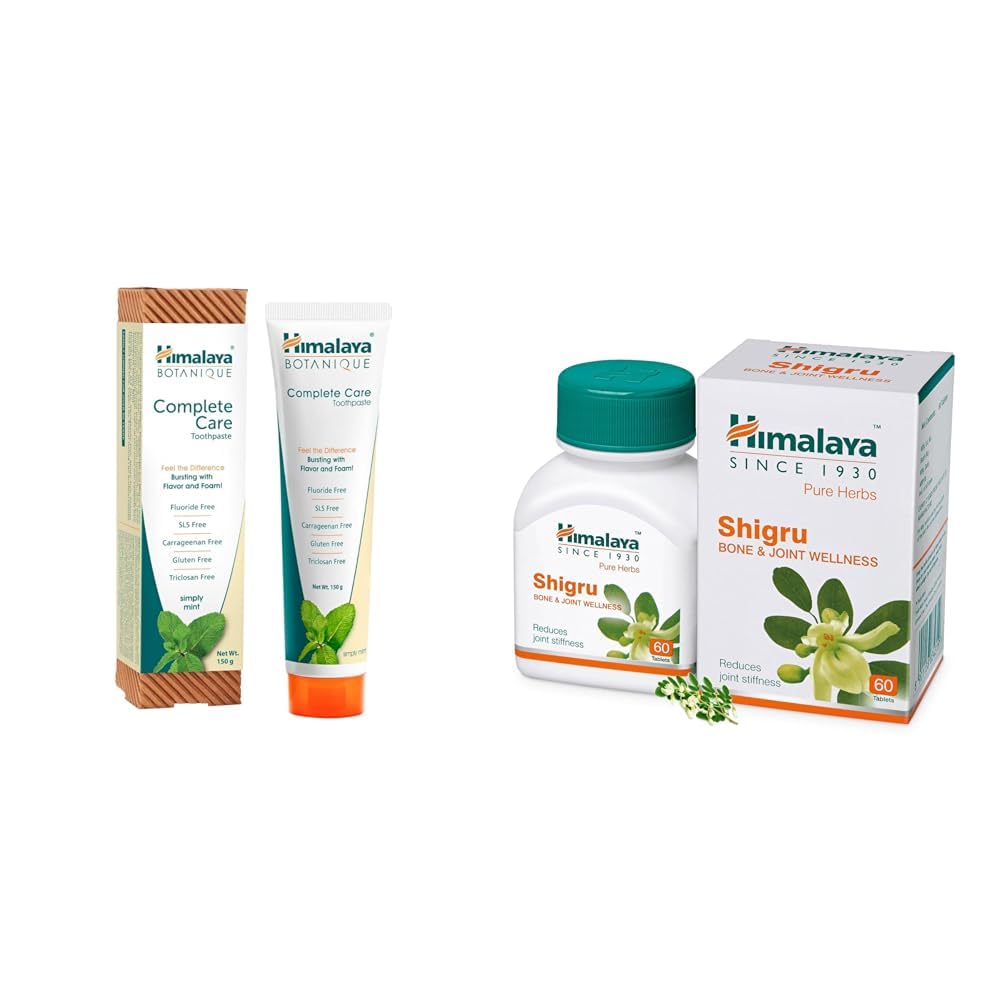 Himalaya Botanique Complete Care Toothpaste - Simply Mint | Free from Fluoride & SLS | For Fresh B | Himalaya Wellness Pure Herbs Shigru Bone & Joint Wellness - 60 Tablet-picture-18
