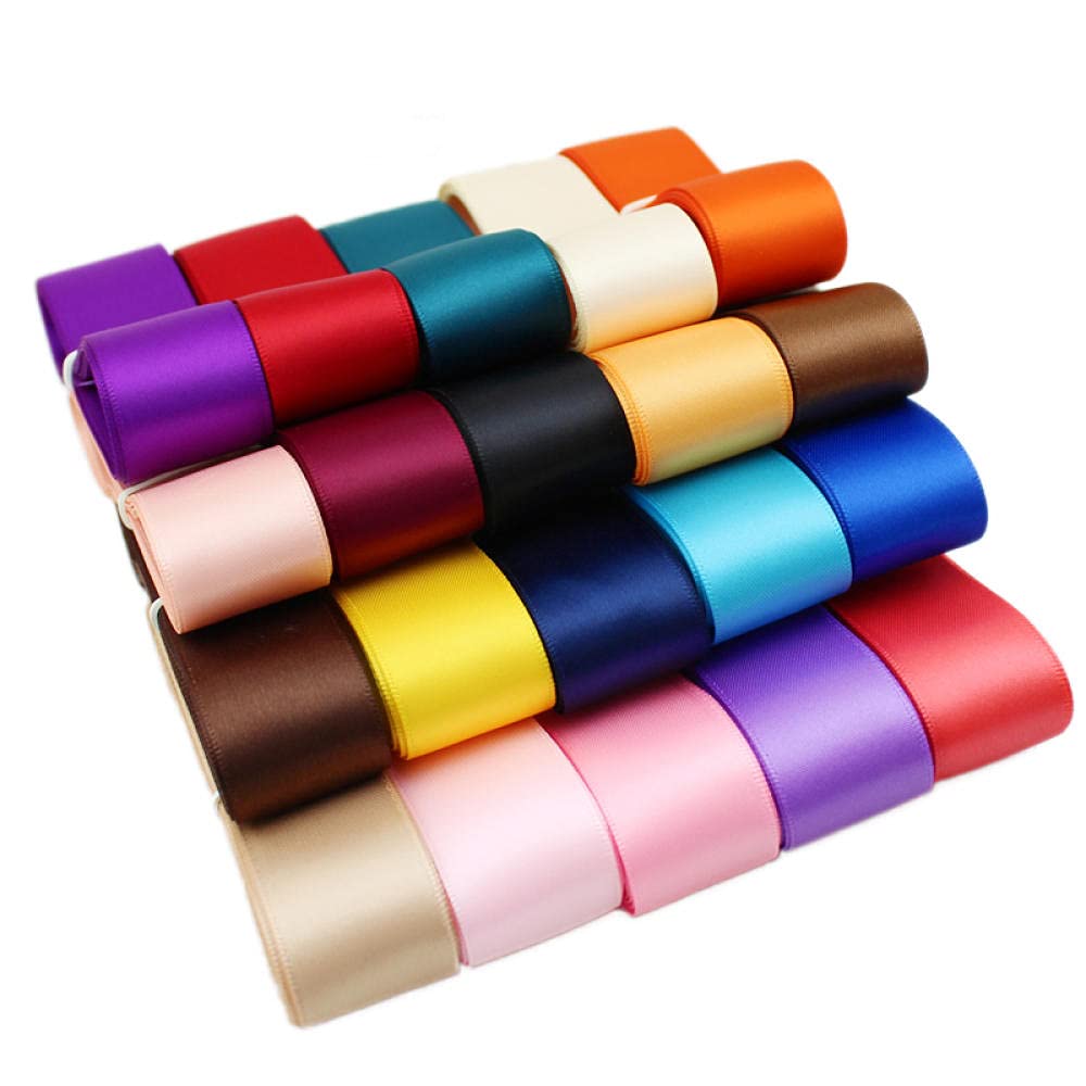Ribbons For Gift Wrapping Ribbon For Fabric Satin Ribbons Dwustronna Poliester Satynowa Wstążka 5 Metrów/Partia Wysokiej Jakości Hurtowe Faborki Świąteczne (20 Mm)-Biały_25Mm.