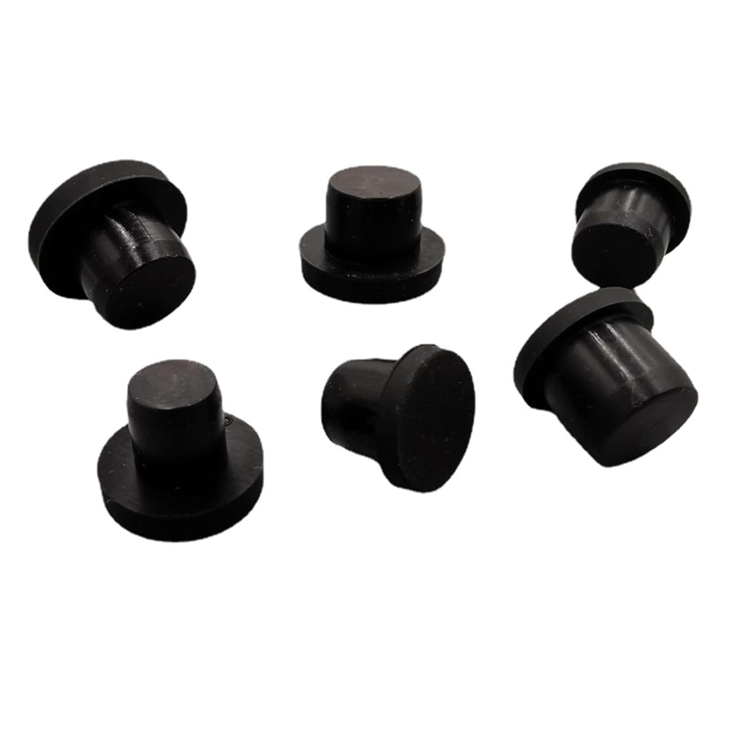 Solid Rubber Stoppers, 5pcs Solid Rubber Seal Hole Plugs High Temperature Resistance T Type Silicone Hole Caps Dust-Proof Gasket End Caps (Color : Noir, Size : A-5mm 5pcs) (Color : Noir, Size : A 6.
