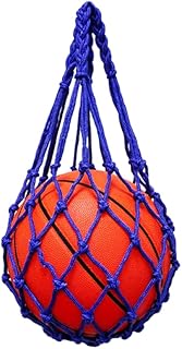 通用のサッカーのバスケットボールのネットポケット携帯式のサッカーのバスケットボールのネット袋の単球は太い編みの青い赤いボールのポケットを詰めます (Pure blue)