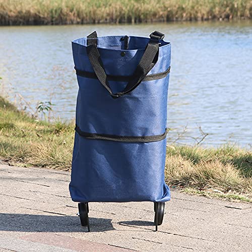Oxford Cloth Folding Shopping Bag, EFINNY 1 Pc Solid Farbe Einkaufstrolley Tasche Rolling Shopping Bag, faltbar, leicht… – Bild 6