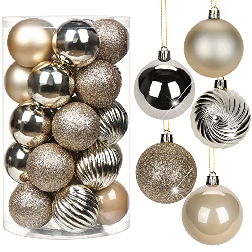 6CM Weihnachtsdeko Weihnachtskugeln, 25 Stücke Bruchsiche Christbaumkugeln Ornamente Weihnachtsbaumschmuck für Weihnachtsbaum… – Ansicht 1
